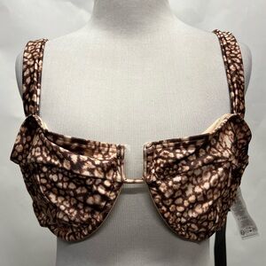 ASOS South Beach Printed Underwire Bikini Top US 12